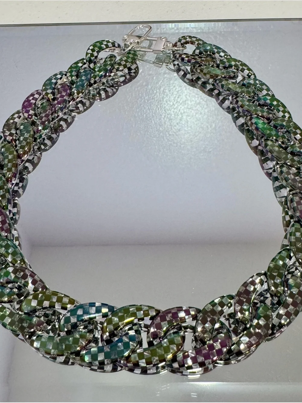 New Multicolor Checkered Bag Chain 18 inches